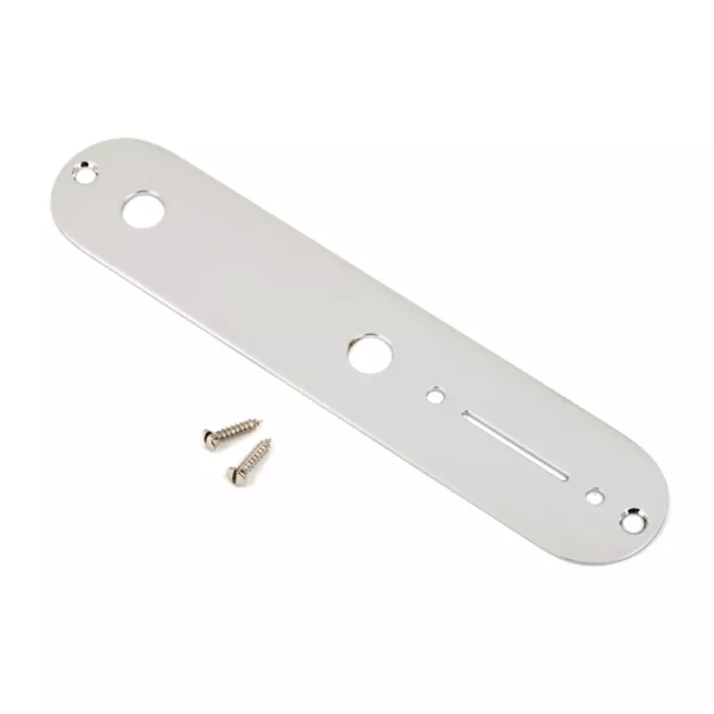 fender-vintage-telecaster-control-plate-2-hole-chrome Fender Vintage Telecaster Control Plate, 2-Hole (Chrome)