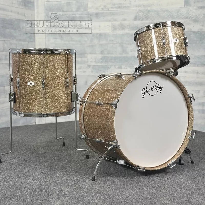 George Way Tuxedo Studio 3pc Drum Set 22/13/16 Champagne Sparkle – Scratch