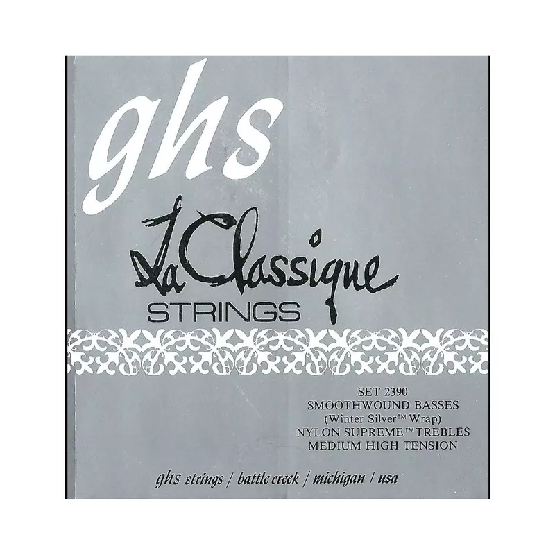 ghs-2390-la-classique-smoothwound-classical-guitar-strings-medium-high-tension GHS 2390 La Classique Smoothwound Classical Guitar Strings, Medium High Tension