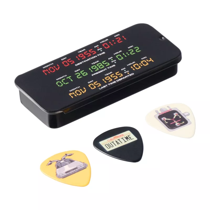 gibson-back-to-future-time-machine-pick-tin Gibson Back to the Future Time Machine Pick Tin