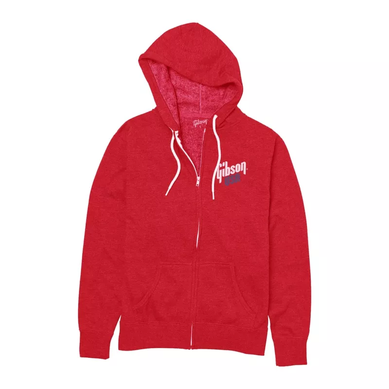 gibson-usa-fullzip-hoodie-red Gibson USA Fullzip Hoodie Red