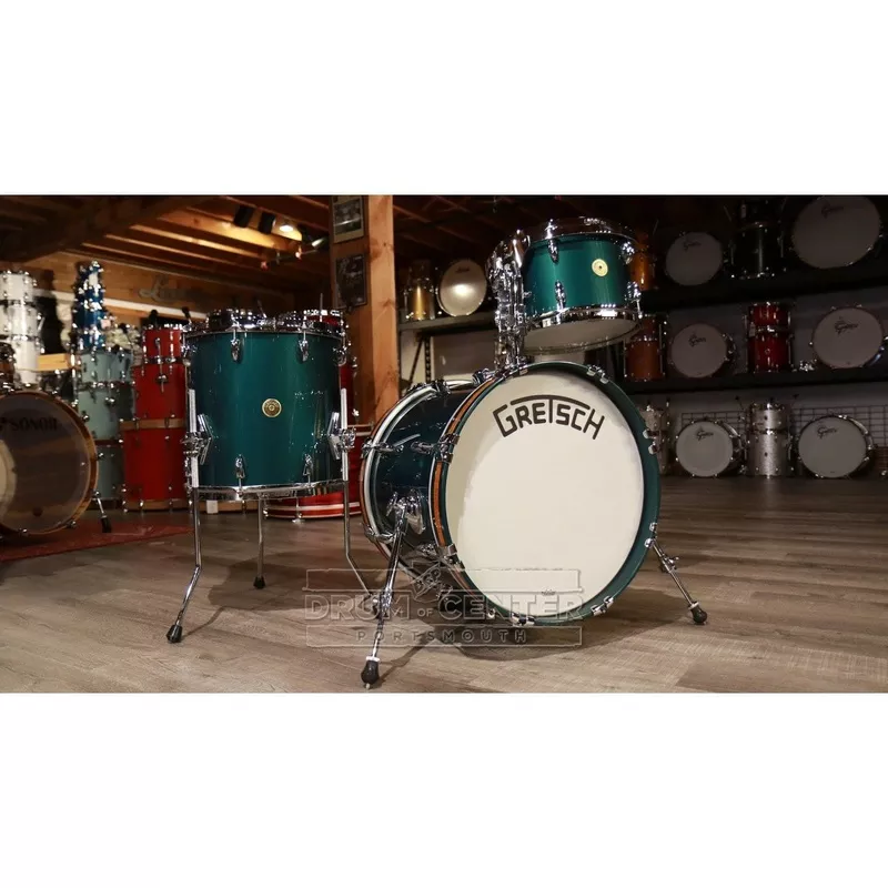 gretsch-broadkaster-3pc-jazz-drum-set-w-mount-cadillac-green-gloss Gretsch Broadkaster 3pc Jazz Drum Set w/Mount Cadillac Green Gloss
