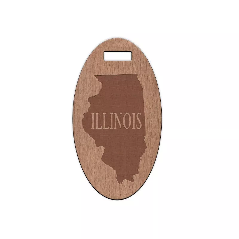 illinois-w-name-wooden-oval-tag Illinois w/ Name Wooden Oval Tag
