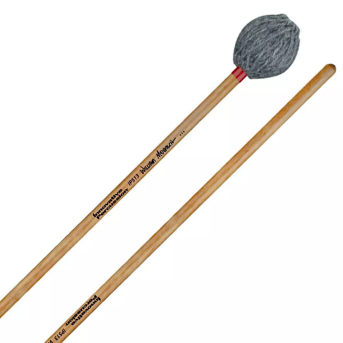 INNOVATIVE PERCUSSION IP513 MOERSCH MEDIUM/HARD MARIMBA MALLETS - GRAY YARN - BIRCH