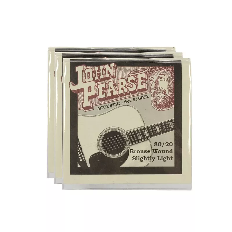 john-pearse-acoustic-strings-80-20-bronze-slightly-light-11-50-3-pack-bundle John Pearse Acoustic Strings 80/20 Bronze Slightly Light 11-50 3 Pack Bundle