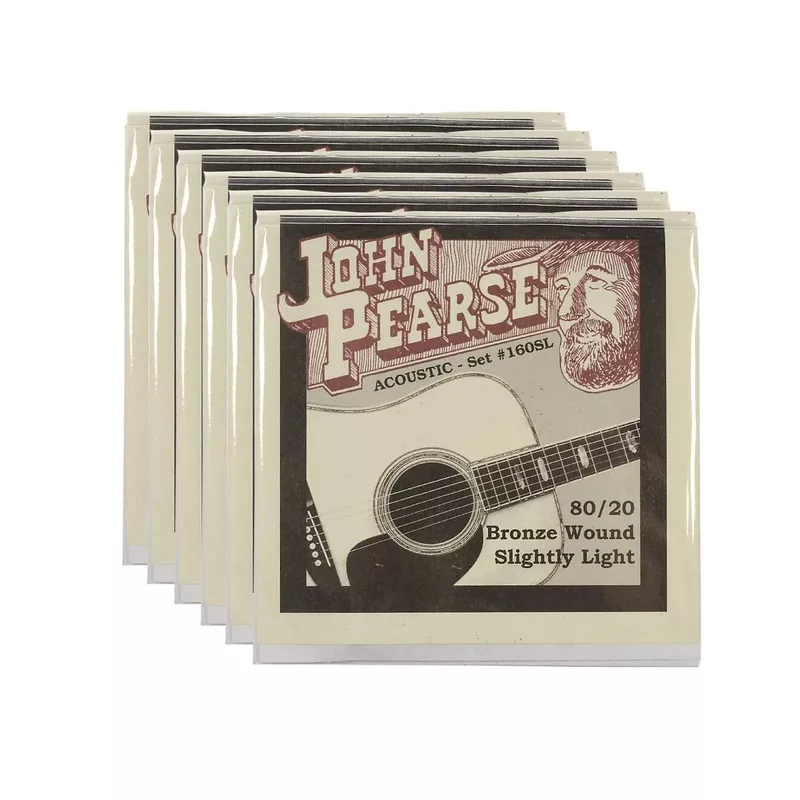 john-pearse-acoustic-strings-80-20-bronze-slightly-light-11-50-6-pack-bundle John Pearse Acoustic Strings 80/20 Bronze Slightly Light 11-50 6 Pack Bundle