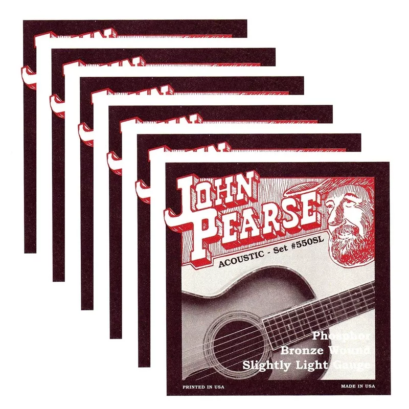 john-pearse-acoustic-strings-phosphor-bronze-slightly-light-11-50-6-pack-bundle John Pearse Acoustic Strings Phosphor Bronze Slightly Light 11-50 (6 Pack Bundle)