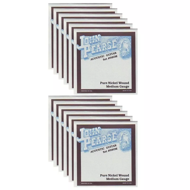 john-pearse-acoustic-strings-pure-nickel-medium-13-57-12-pack-bundle John Pearse Acoustic Strings Pure Nickel Medium 13-57 (12 Pack Bundle)