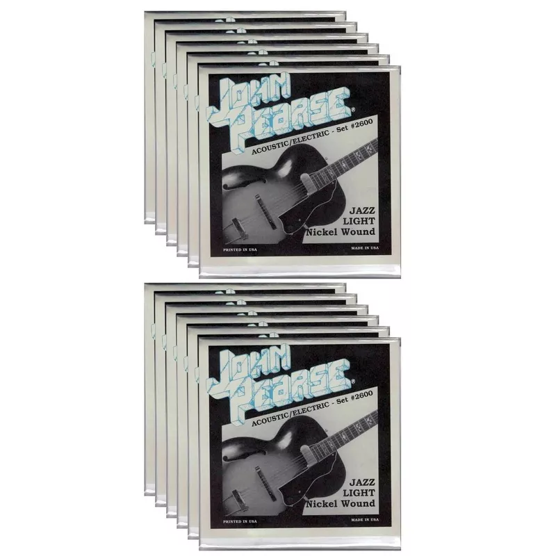 john-pearse-electric-strings-pure-nickel-jazz-light-11-50-12-pack-bundle John Pearse Electric Strings Pure Nickel Jazz Light 11-50 (12 Pack Bundle)