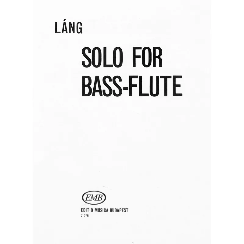 Lang, I :: Solo for Bass-Flute