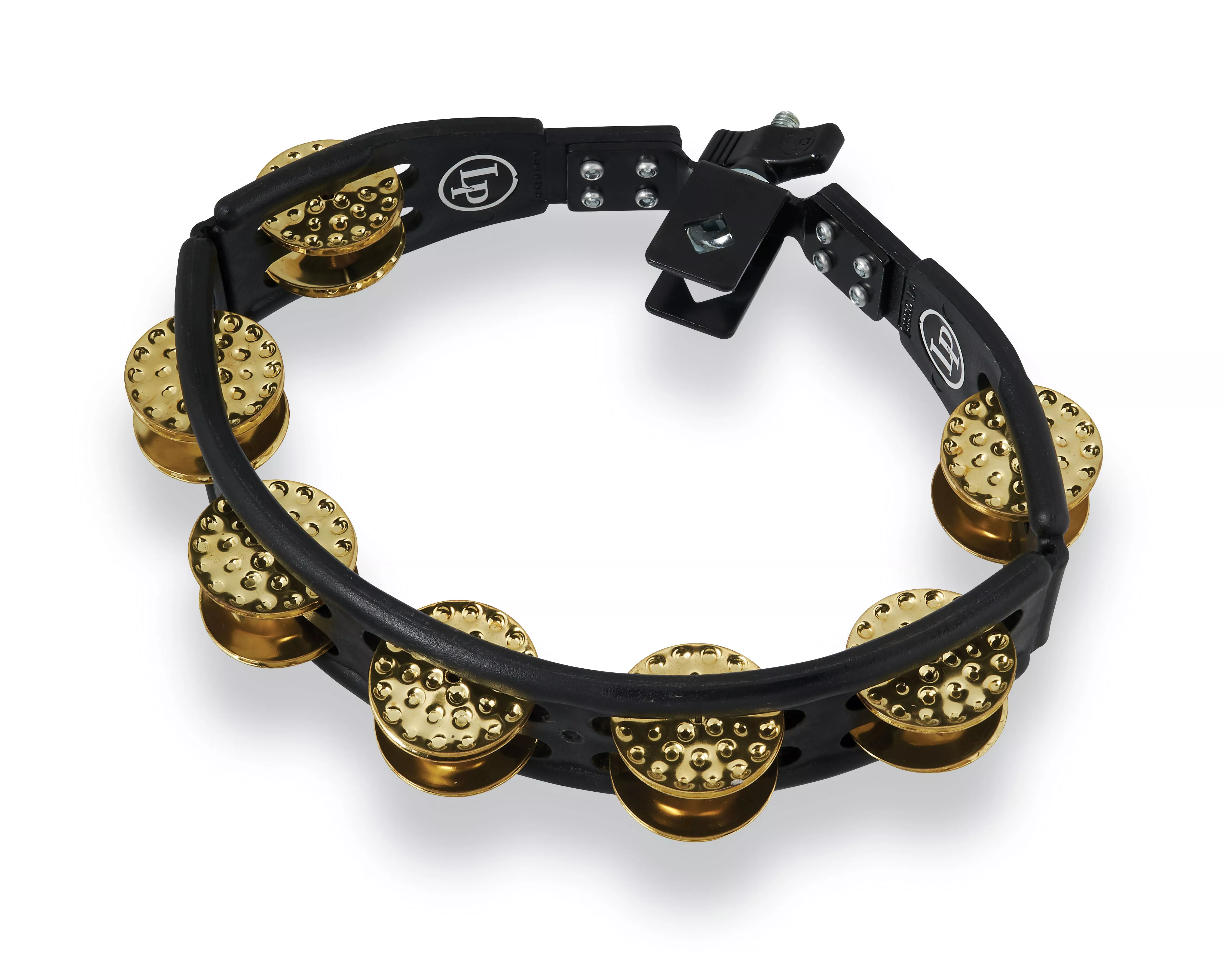 LATIN PERCUSSION LP179 CYCLOPS MOUNTED TAMB DIMPLED BRASS BLK