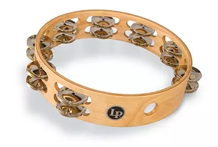 LATIN PERCUSSION LP380B PRO 10 DBL ROW TAMB-NICKEL/SILVER