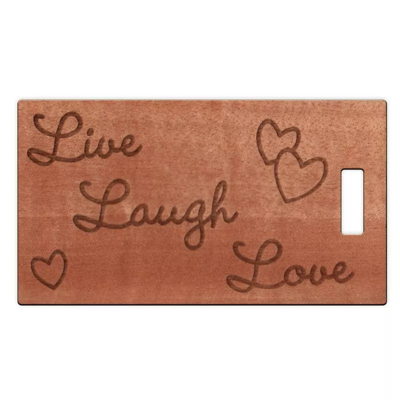 Live Laugh Love Wooden Rectangle Tag