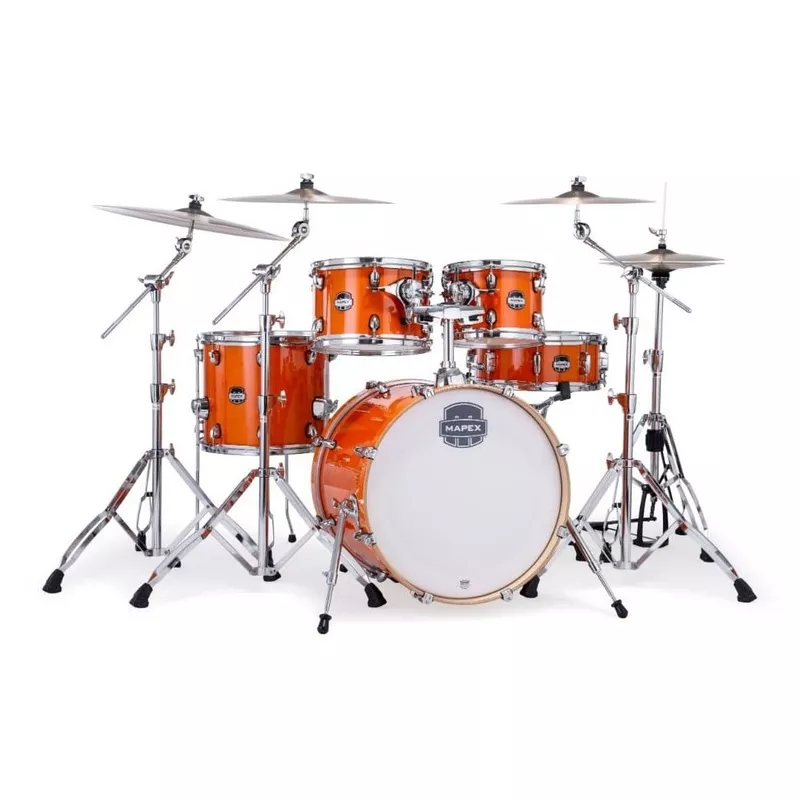 mapex-mars-maple-5pc-fusion-drum-set-glossy-amber Mapex Mars Maple 5pc Fusion Drum Set Glossy Amber