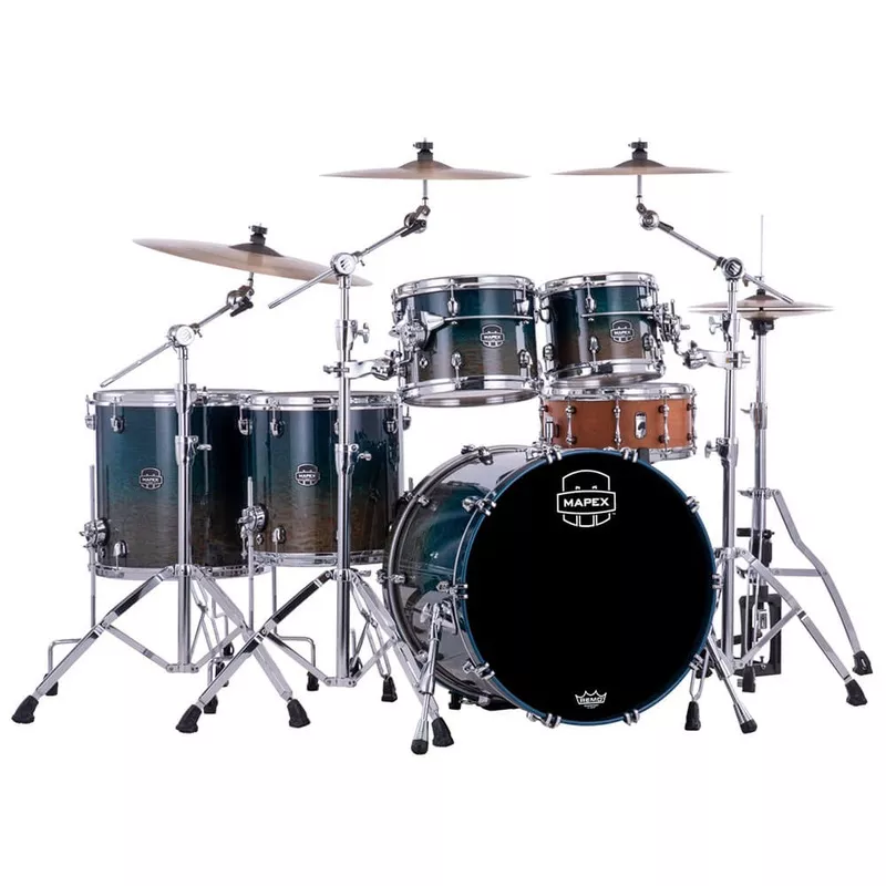 Mapex Saturn Evolution Workhorse 5pc Birch Drum Set Exotic Aegean Fade