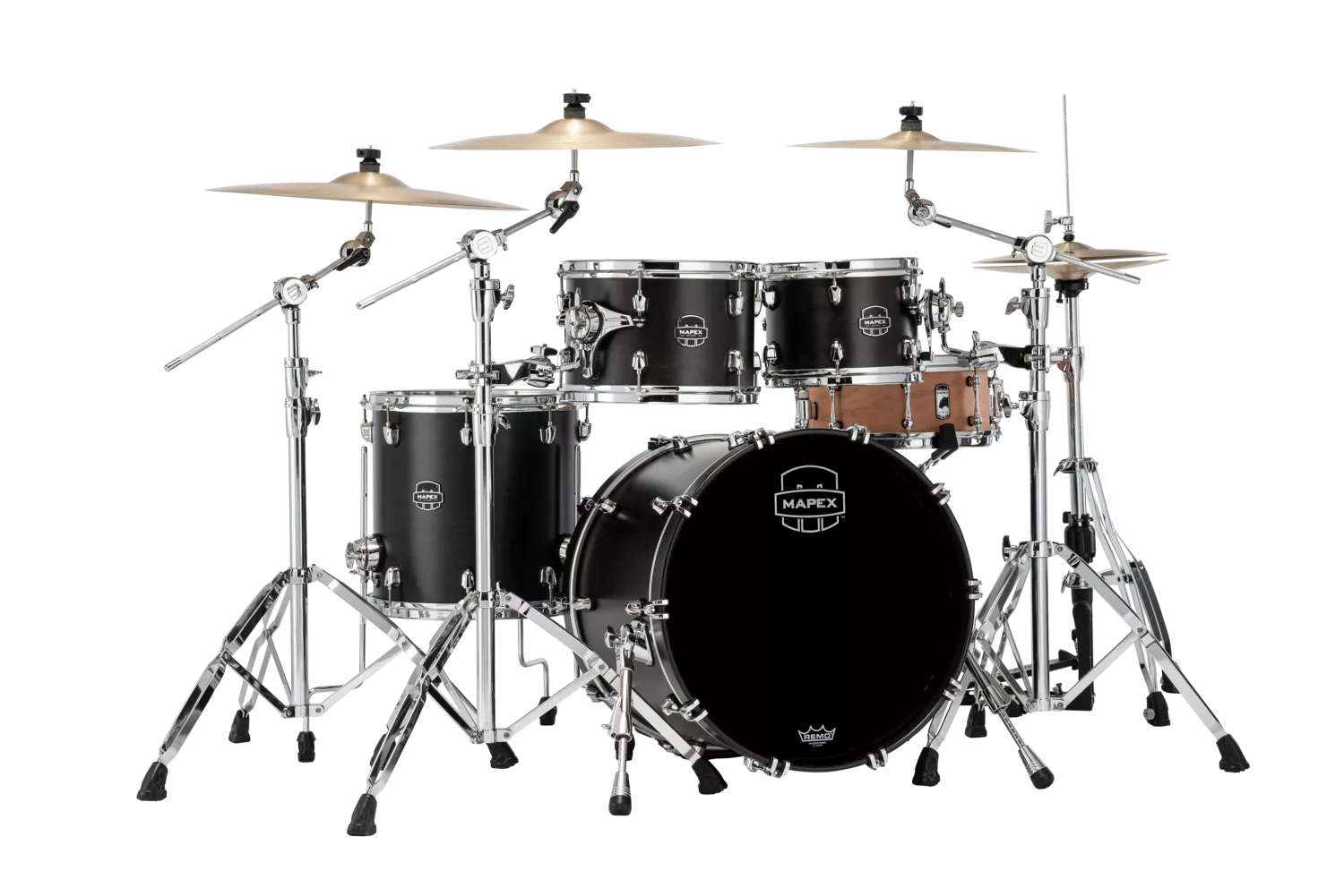 mapex-sr504xfb-saturn-4pc-20b-10-12-14-satin-black MAPEX SR504XFB SATURN 4PC 20B-10-12-14 SATIN BLACK