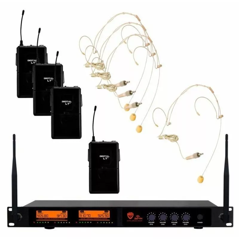 Nady DW-44 Quad Digital Wireless Headset Microphone System – New Open Box