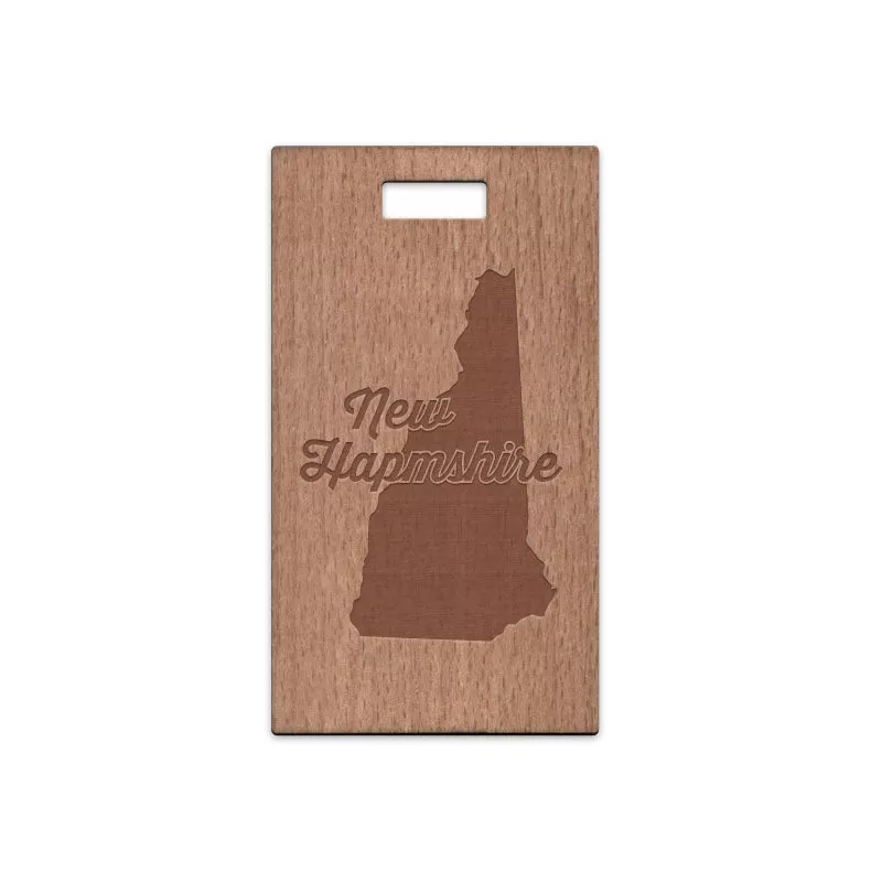 New Hampshire w/ Name Wooden Rectangle Tag