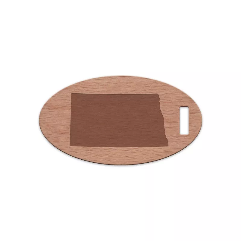 north-dakota-wooden-oval-tag North Dakota Wooden Oval Tag