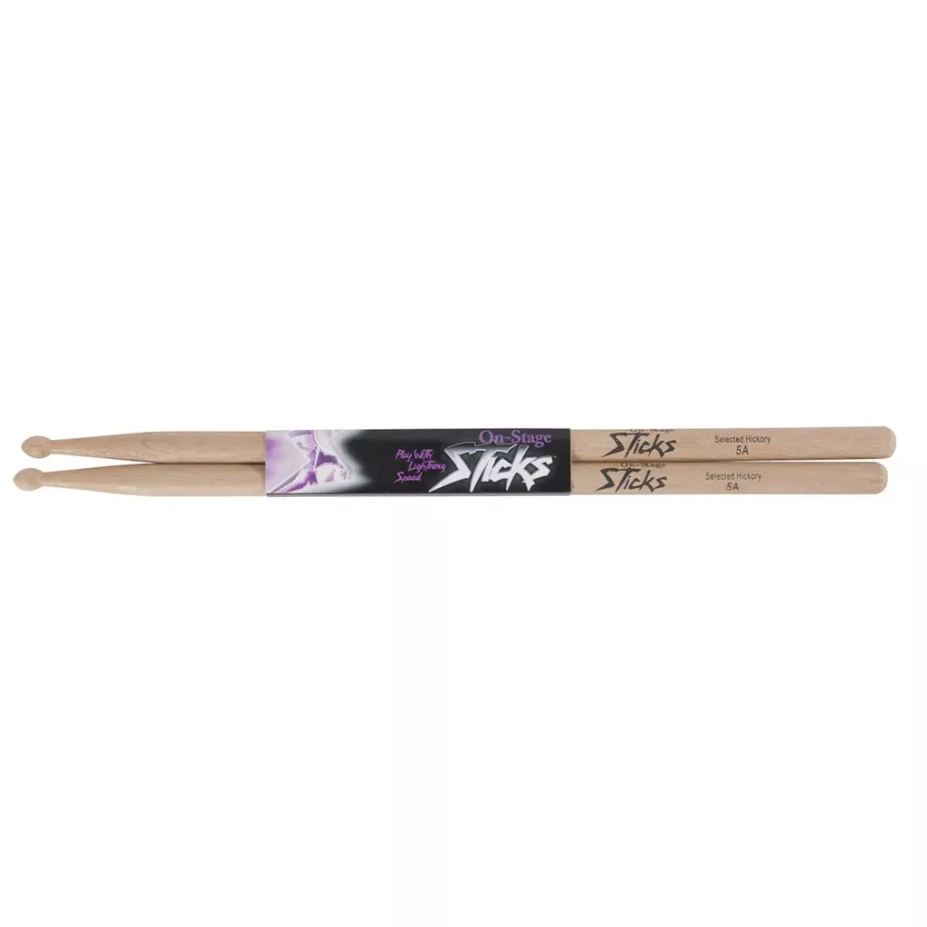 on-stage-ahw5a-american-hickory-5awood-tip-drumsticks On-Stage AHW5A American Hickory 5AWood Tip Drumsticks