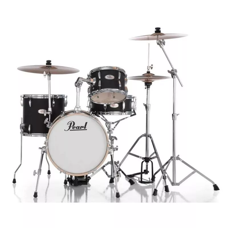 pearl-midtown-4pc-drum-set-matte-asphalt-black-w-hardware Pearl Midtown 4pc Drum Set Matte Asphalt Black w/Hardware