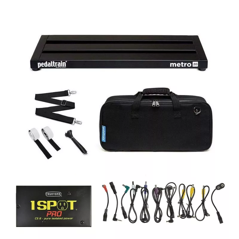 pedaltrain-metro-20-pedalboard-3-rails-20-8-w-soft-case-w-truetone-cs-6-power-su Pedaltrain Metro 20 Pedalboard 3 Rails 20×8 w/Soft Case w/Truetone CS-6 Power Supply Bundle
