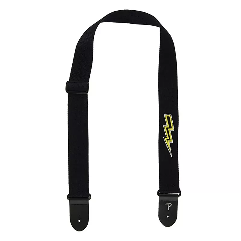 perris-cotton-2-in-guitar-strap-with-embroidered-lightning-bolt-design-black Perris Cotton 2 in. Guitar Strap with Embroidered Lightning Bolt Design – Black
