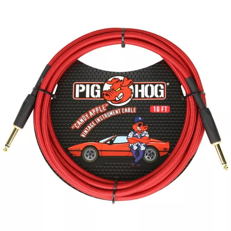 pig-hog-candy-apple-red-instrument-cable-10-ft Pig Hog Candy Apple Red Instrument Cable – 10 ft.