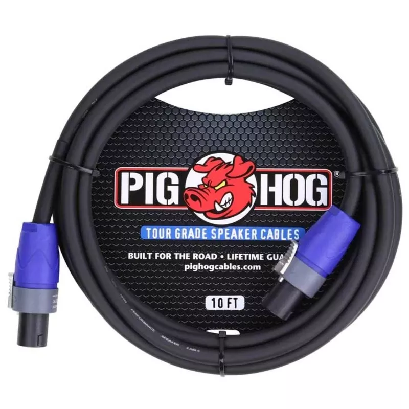 Pig Hog Speaker Cable, Speakon to Speakon – 10 ft.