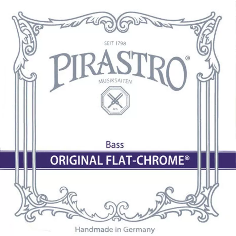 Pirastro Original Flat Chrome Bass D String, Orchestra Tuning