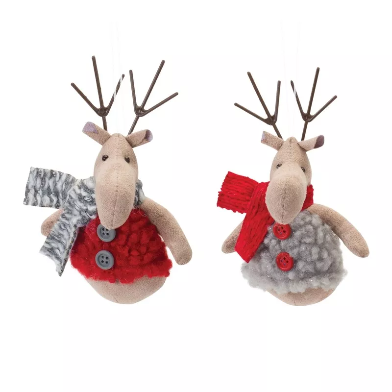 plush-deer-with-sweater-ornament-set-12 Plush Deer with Sweater Ornament (Set of 12)