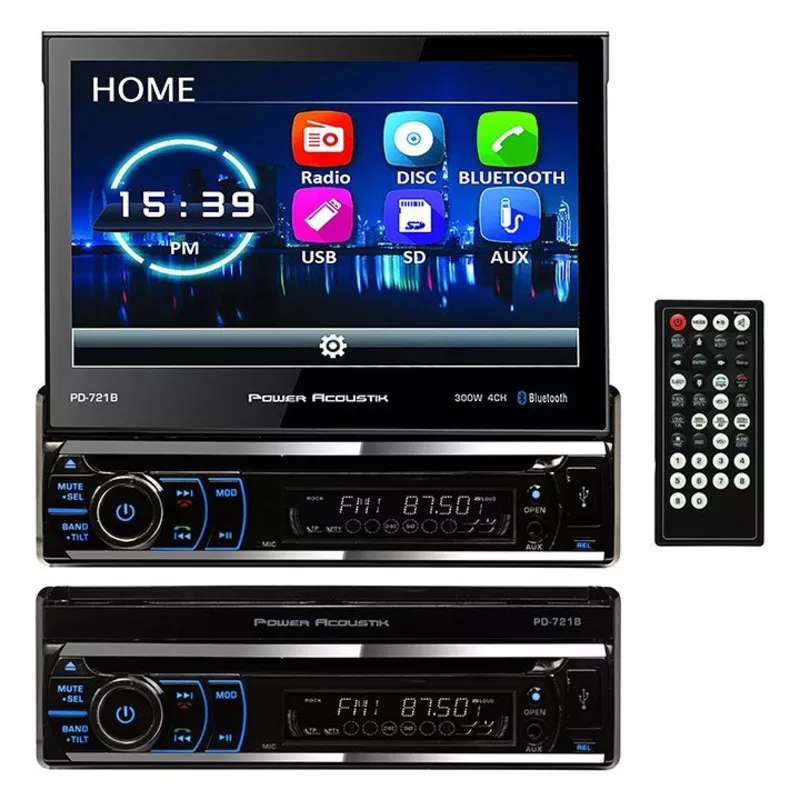 power-acoustik-7-single-din-receiver-w-bluetooth-pd-721b Power Acoustik 7 Single Din Receiver w/ Bluetooth PD-721B