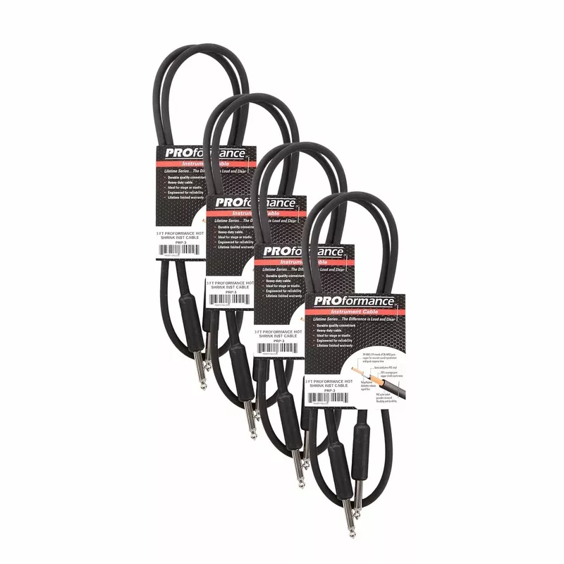 proformance-instrument-cable-3-straight-straight-4-pack-bundle PROformance Instrument Cable 3′ Straight-Straight 4 Pack Bundle