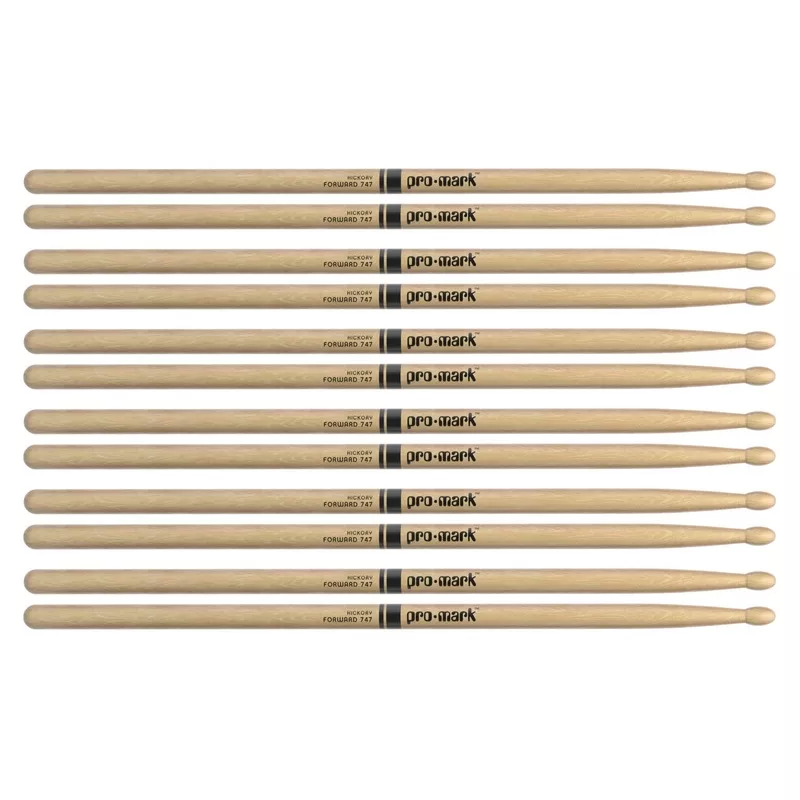 promark-american-hickory-tx747w-rock-wood-tip-drum-sticks-6-pair-bundle Promark American Hickory TX747W Rock Wood Tip Drum Sticks (6 Pair Bundle)