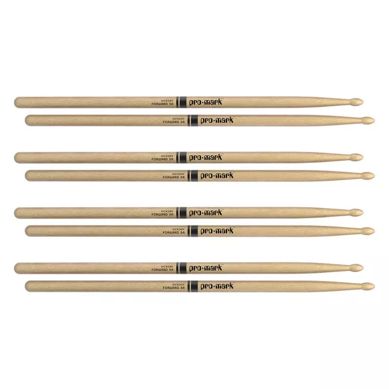 ProMark Hickory 5A Wood Tip Drum Stick – 4pr Bundle
