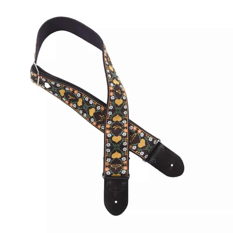 prs-2-5-retro-guitar-strap-floral-yellow PRS 2.5″ Retro Guitar Strap Floral Yellow