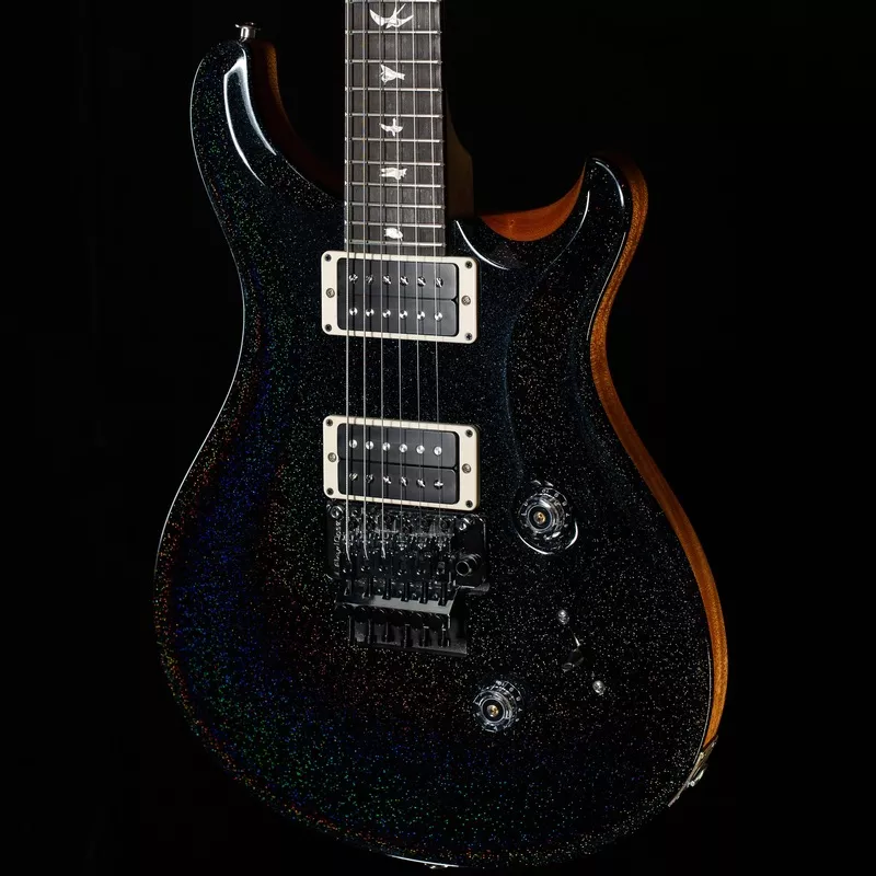 PRS Custom 24 Floyd Black Rainbow Holoflake Top & Binding (800)