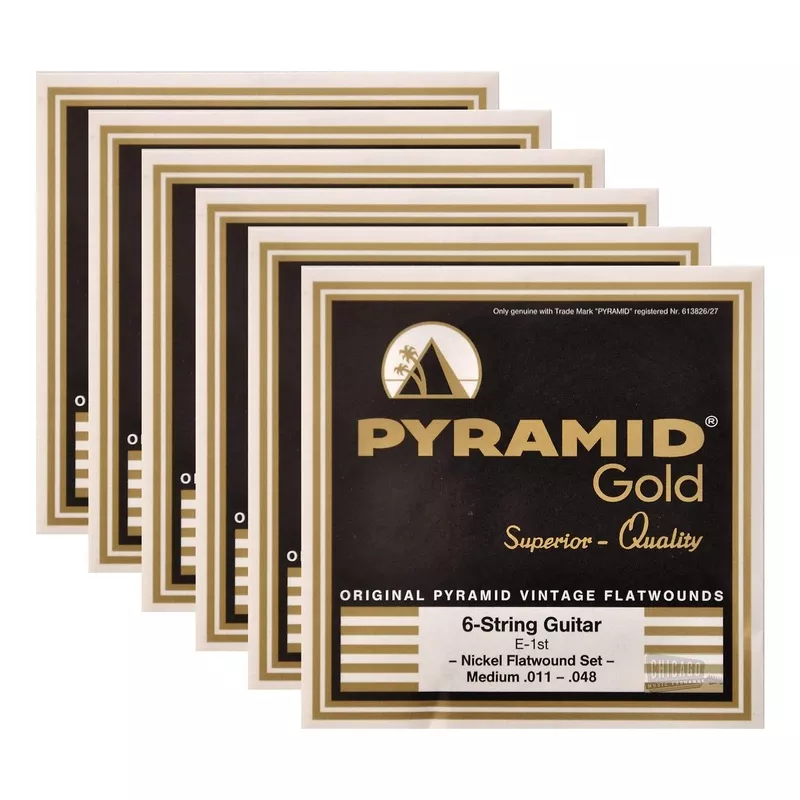 pyramid-gold-electric-flatwound-med-11-48-6-pack-bundle Pyramid Gold Electric Flatwound Med 11-48 (6 Pack Bundle)