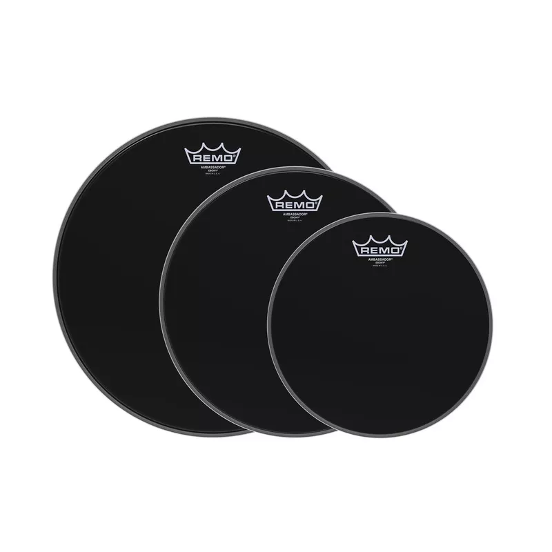 remo-10-12-14-ambassador-ebony-drumhead-3-pack-bundle Remo 10/12/14″ Ambassador Ebony Drumhead (3 Pack Bundle)