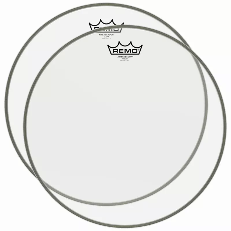 Remo 22″ Ambassador Clear Bass Drumhead (2 Pack Bundle)