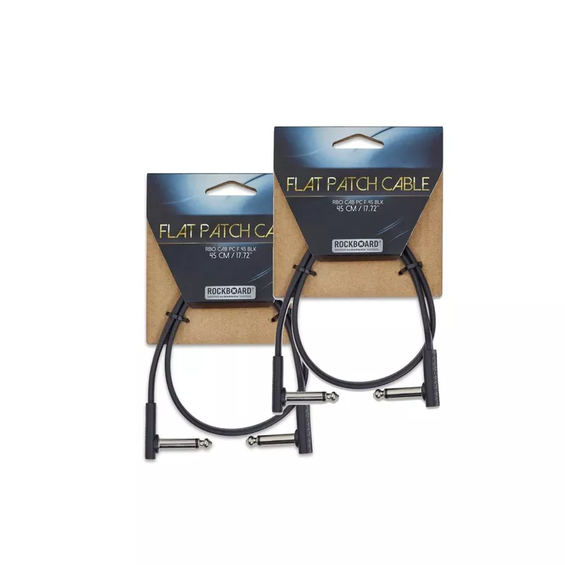 rockgear-rockboard-flat-patch-cable-black-45-cm-17-72-2-pack-bundle RockGear RockBoard Flat Patch Cable Black 45 cm (17.72″) 2 Pack Bundle