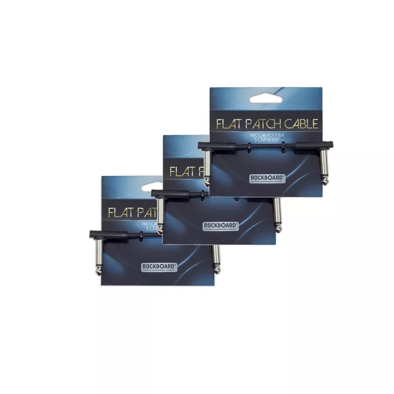 rockgear-rockboard-flat-patch-cable-black-5cm-1-97-3-pack-bundle RockGear RockBoard Flat Patch Cable Black 5cm (1.97″) 3 Pack Bundle