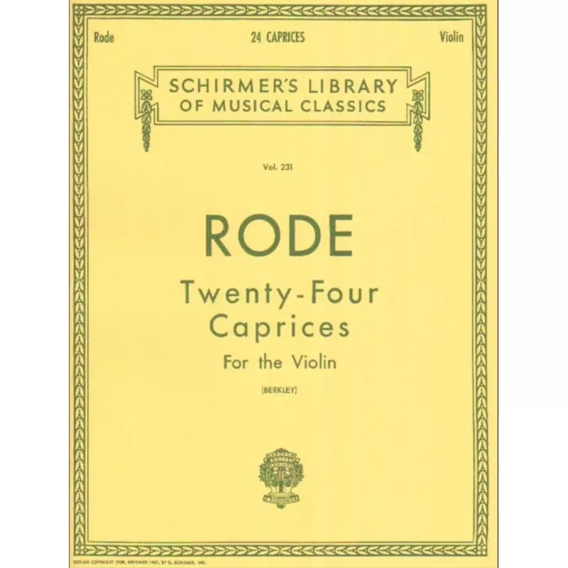 rode-pierre-24-caprices-violin-g-schirmer Rode, Pierre – 24 Caprices for the Violin – G Schirmer