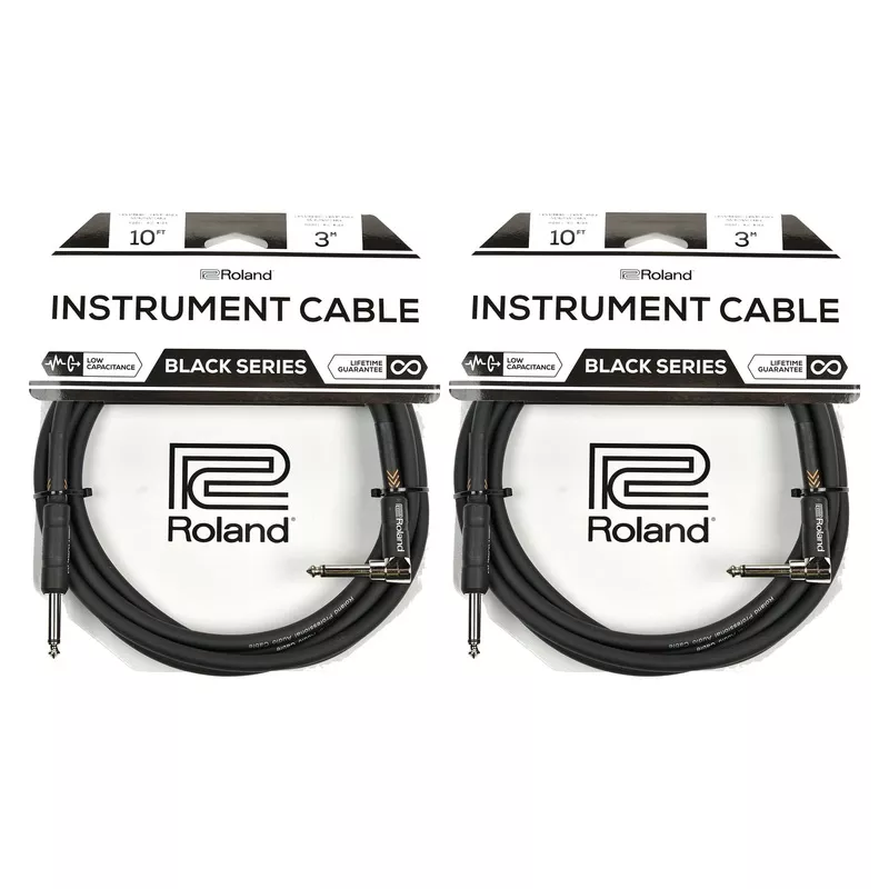 roland-black-series-10ft-s-1-4-instrument-cable-2-pack-bundle Roland Black Series 10ft A/S 1/4″ Instrument Cable 2 Pack Bundle