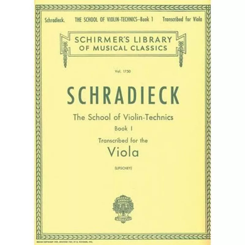 schradieck-school-viola-technics-book-1-published-by-g-schirmer Schradieck – School of Viola Technics – Book 1 Published by G Schirmer
