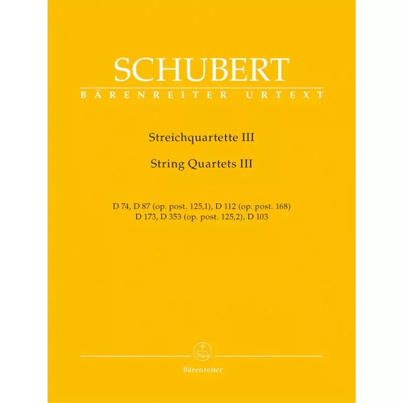 schubert-franz-early-string-quartets-volume-3-urtext-published-by-barenreiter Schubert, Franz – Early String Quartets, Volume 3 URTEXT Published by Barenreiter