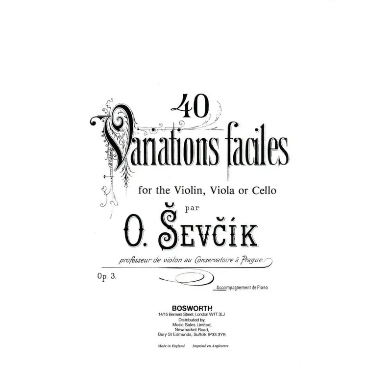 sevcik-otakar-40-variations-op-3-violin-published-by-bosworth-co Sevcik, Otakar – 40 Variations, Op 3 For Violin Published by Bosworth & Co