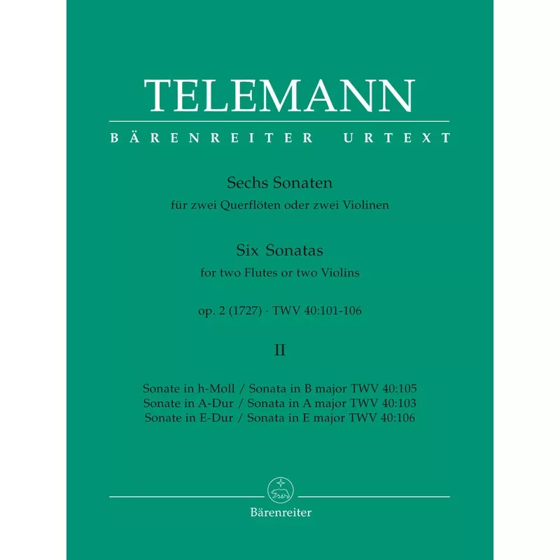 Six Sonatas Volume 2, TWV 40:103, 105, 106 (Two Flutes)