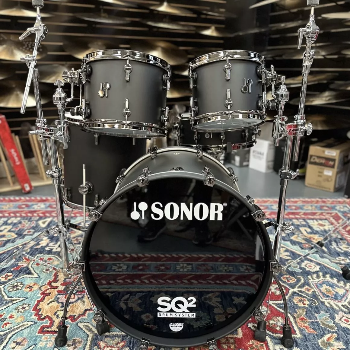 SONOR SQ2 SHELL PACK DARK SATIN WITH BLACK LACQUER INSIDE
