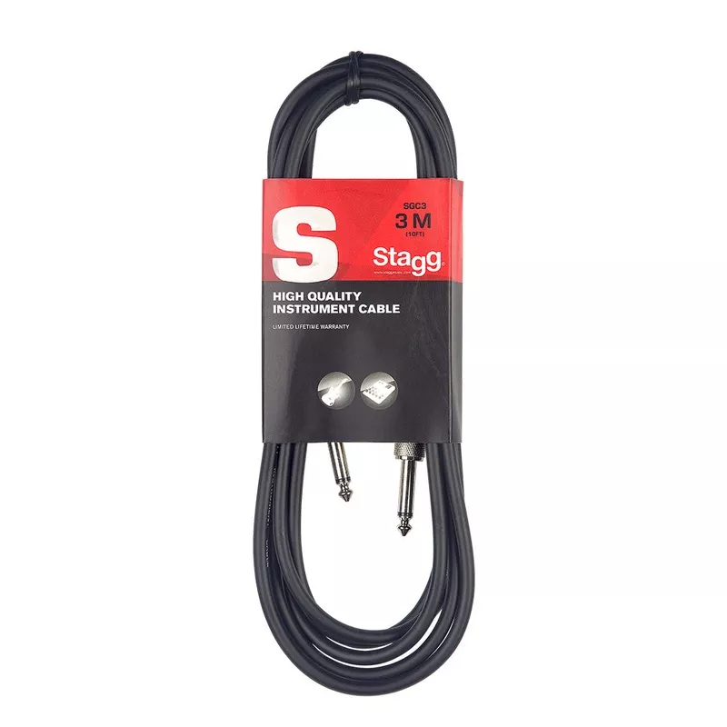 stagg-jack-to-jack-unbalanced-instrument-cable-3m Stagg Jack to Jack Unbalanced Instrument Cable – 3m